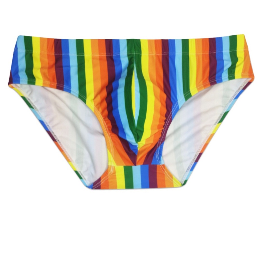 mens Speedo brief Rainbows with elastic waist  and comfortable fit.